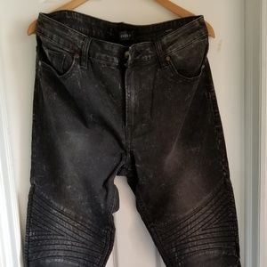 GUESS RIBBED JEANS,  36x30 MEN'S (BLACK)